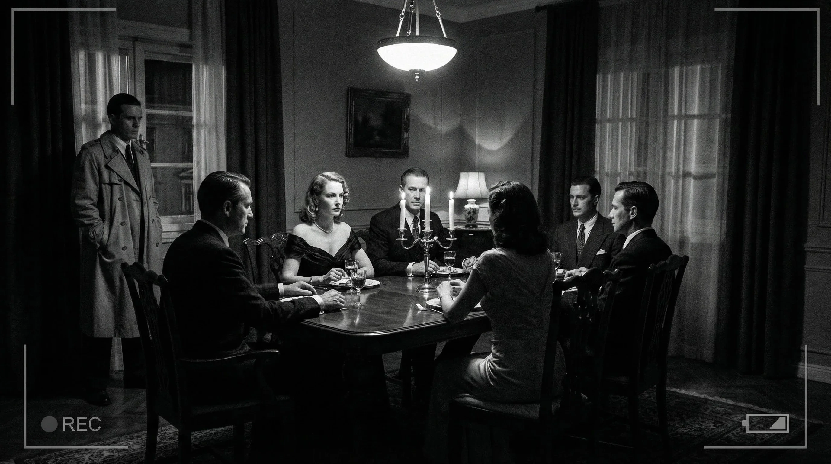 希区柯克夺魂索电影经典长镜头晚宴场景